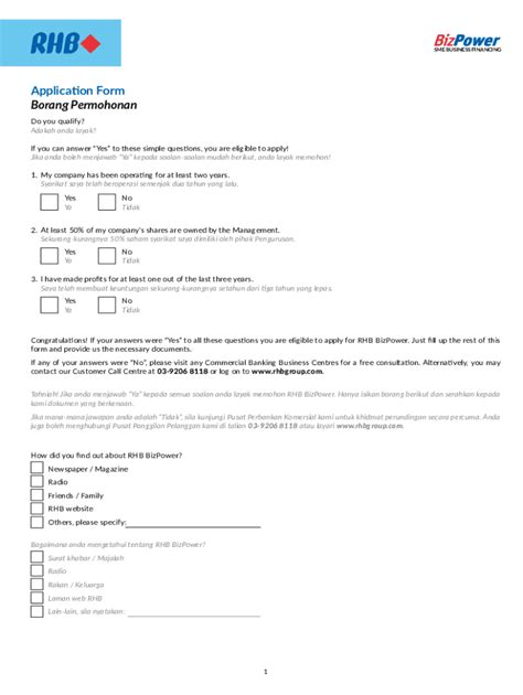 Fillable Online Application Form Borang Permohonan Sme Business Financing Fax Email Print