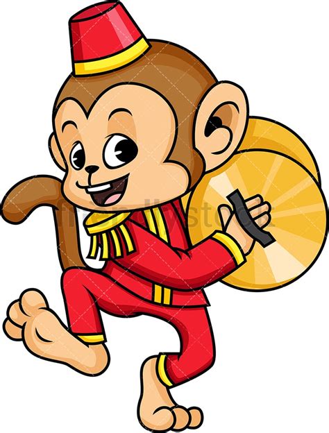 Circus Monkey With Cymbals Cartoon Vector Clipart Friendlystock