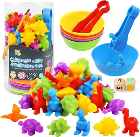 Purphy Rainbow Counting Dinosaurs Toys For 3 4 5 Year Olds Colour