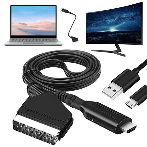 Sporgo C Ble P Ritel Vers Hdmi Adaptateur P Ritel Vers Hdmi