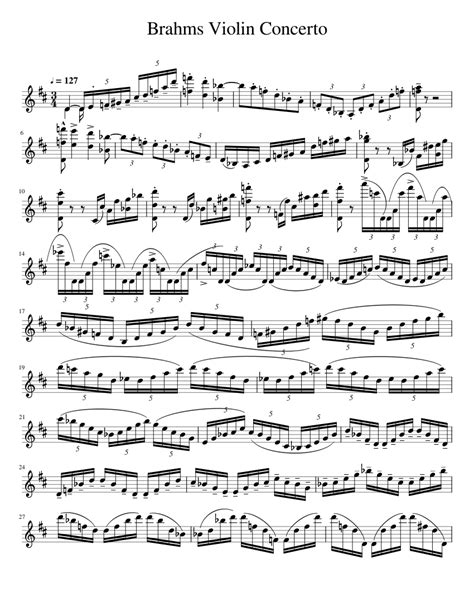 Brahms Violin Concerto Sheet Music For Violin Solo