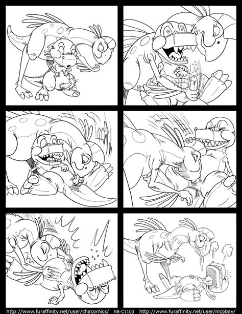 Rule 34 1boy 1girls Chacomics Chomper Comic Dinosaur Duo Erection Fellatio Female Male