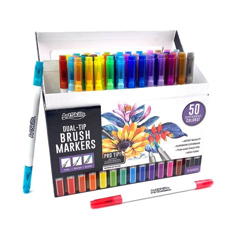 Artskills Dual Tip Brush Markers Pen Set Colors Walmart