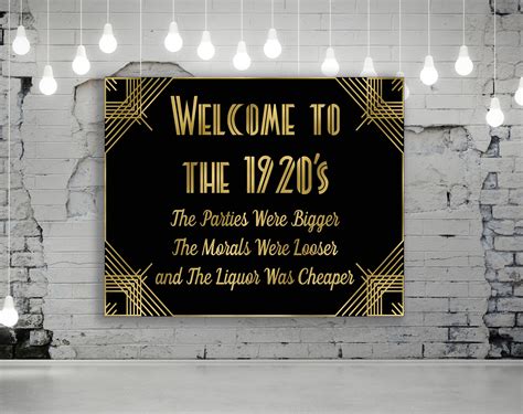 Welcome To The 1920 S Sign Great Gatsby Party Sign Roaring 20s Signs Great Gatsby Welcome To