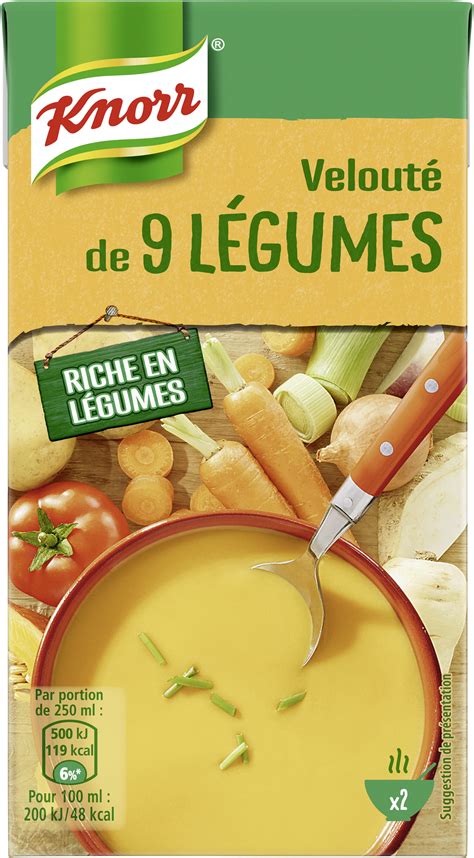 Knorr Soupe Liquide Velouté de 9 Légumes Brique Brique 50cl 500 ml