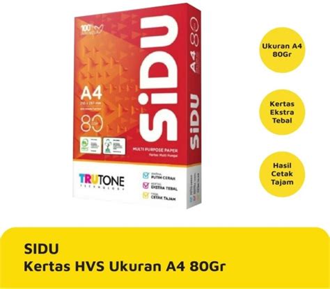 Kertas Hvs 80 Gram A4 Sidu Siplah