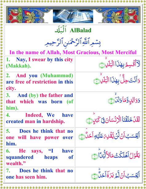 Quran Al Balad The City Arabic And English Audio Translation