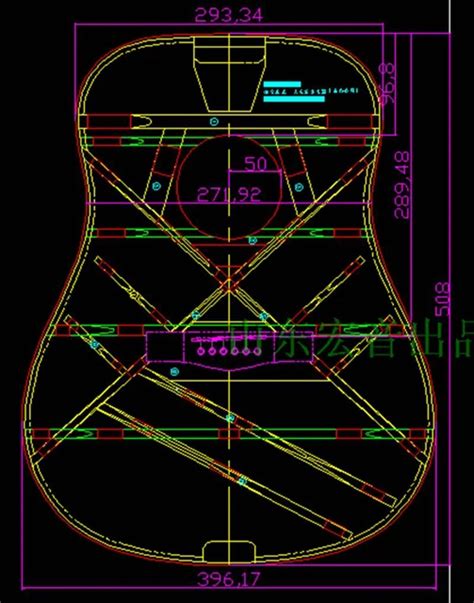 Acoustic Guitar Drawing Template