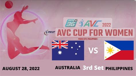 PHILIPPINES VS AUSTRALIA 3RD SET AVC CUP WOMENS VOLLEYBALL