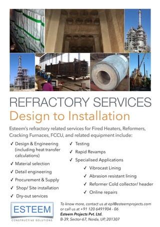 refractory design  application services esteem projects