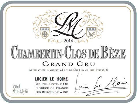 Lucien Le Moine Chambertin Clos De B Ze Grand Cru Vm