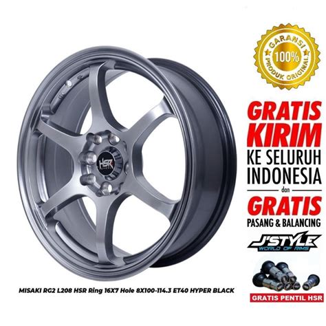 Jual Velg Mobil Jazz Yaris Brio Ring Hsr Misaki Warna Hyper Black