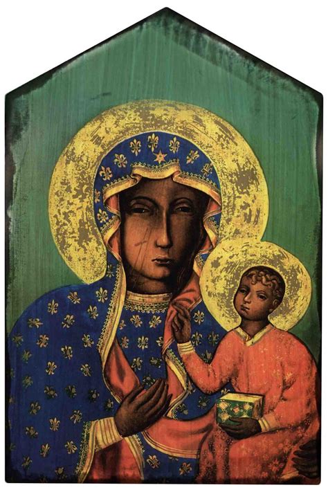 Our Lady Of Czestochowa Rustic Wood Icon Plaque Catholic To The Max