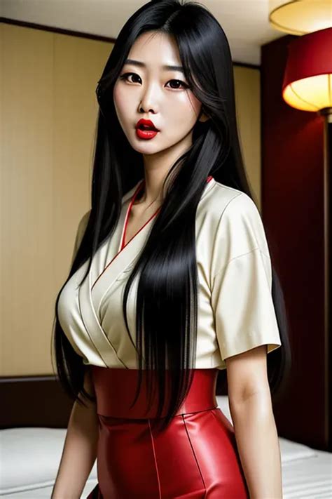 Dopamine Girl Realistic Photo Modern Japanese Woman In A Hotel