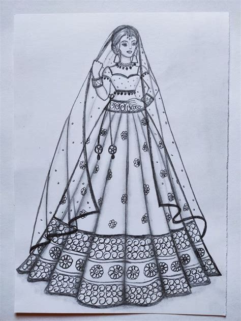 How To Draw A Bride In Lehenga Ll Traditional Bride Ll Girl Drawing