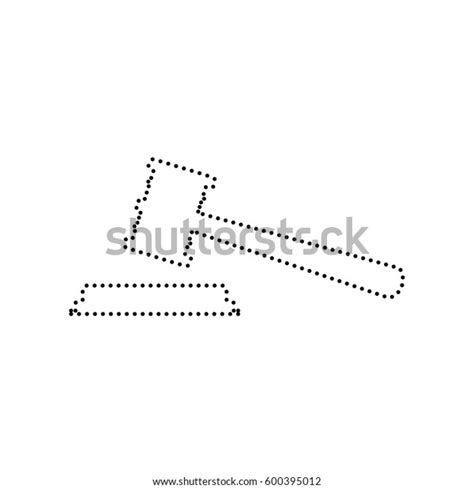 Justice Hammer Sign Vector Black Dotted Stock Vector (Royalty Free) 600395012 | Shutterstock