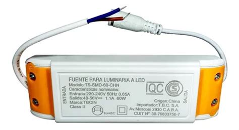 Driver Fuente De Alimentación 60w Para Luminarias Led Tbcin