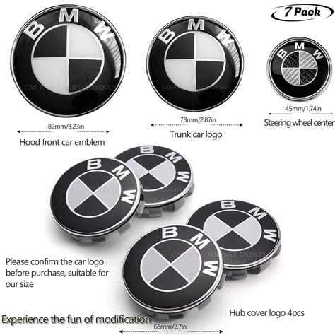 Buy 7pcs Bmw Black And White Emblem Bmw Wheel Center Caps Hub Capsx4 Bmw Emblem Logo Replacement