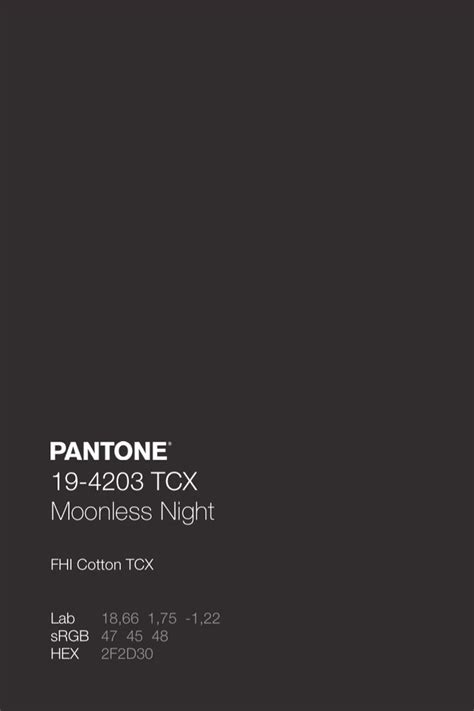 Pantone 19 4203 Tcx Moonless Night Color Code Pantone Colour Palettes Color Palette Pantone