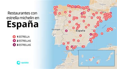 Restaurantes con estrella michelin en España mapa y gráficos