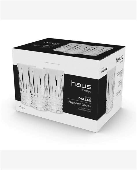 Riachuelo Jogo De 6 Copos Altos Em Vidro Brinox Haus Dallas 300ml