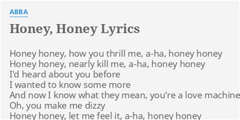 "HONEY, HONEY" LYRICS by ABBA: Honey honey, how you...