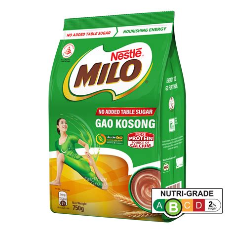 Milo Instant Chocolate Malt Drink Powder With Milk Gao Kosong Ntuc