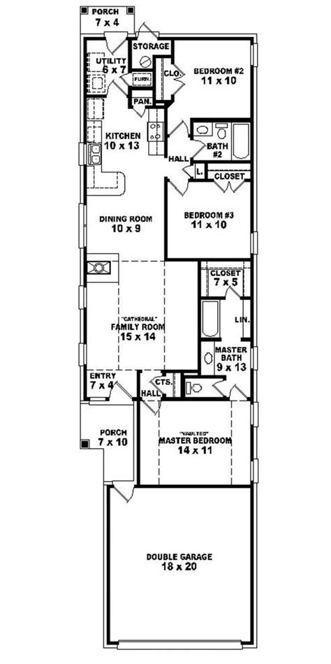 Best 25+ Narrow lot house plans ideas on Pinterest | Narrow house plans, Retirement house plans ...