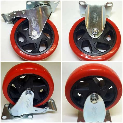 Jual Moms Ada Roda Troli Pu Medium Caster Taiwan Inch Rem Mati