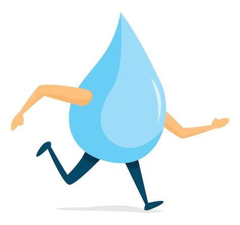 Gota de agua corriendo rápido Vector Premium