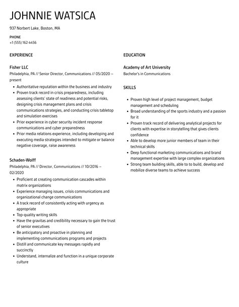 Director Communications Resume Samples Velvet Jobs