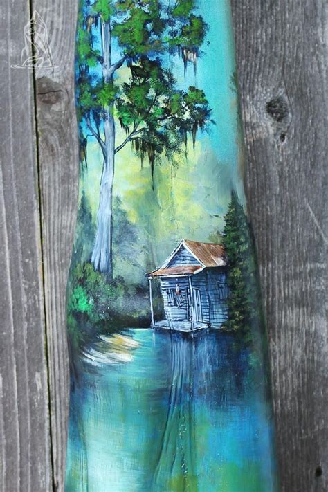 Louisiana Cypress Knee Hand Painted Alligator And Cajun Swamp Etsy