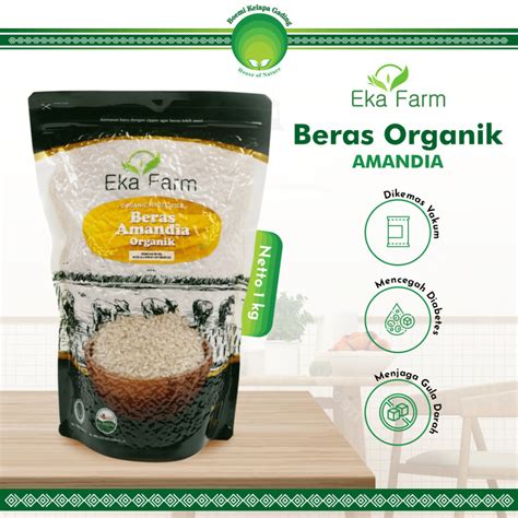 Jual Beras Organik Amandia 1 Kg Organic Rice Makanan Kesehatan Solusi