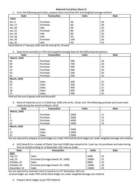 Module 2 Class Sums Sheet 2 Pdf