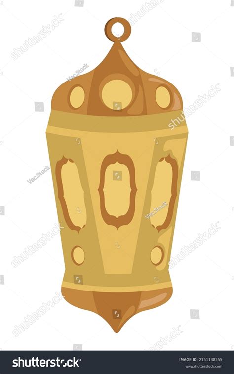 Arabic Lantern Illustration Golden Color Stock Vector (Royalty Free ...