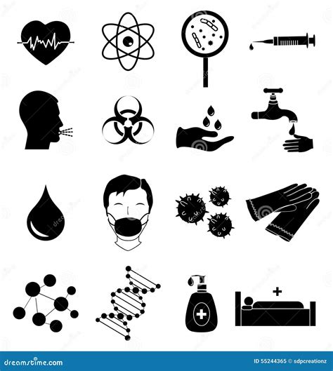 Virus Infection Icons Set Stock Vector Illustration Of Medicine 55244365