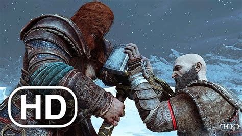 God Of War 5 Ragnarok Thor Vs Kratos Boss Fight Ps5 4k 60fps Full