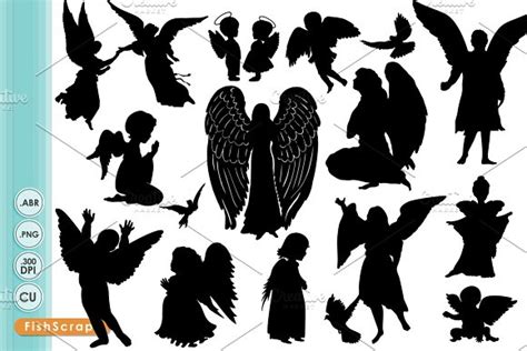 silhouette of angel clipart - Clipground