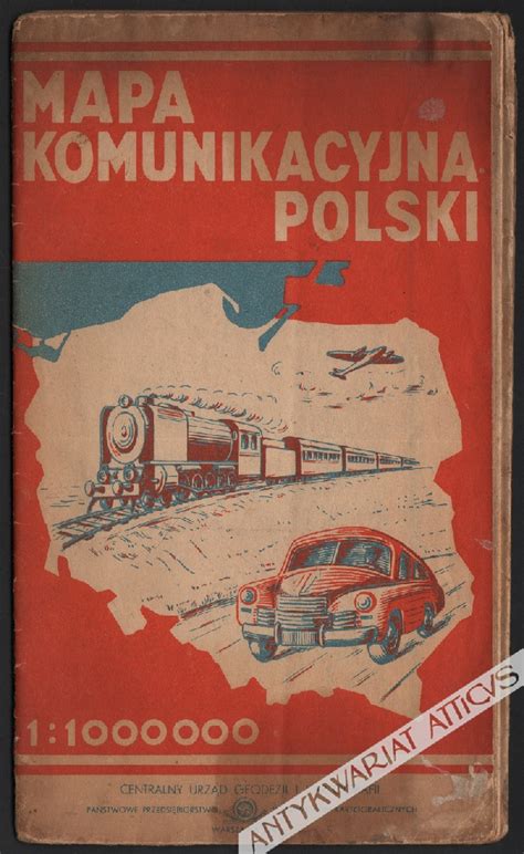 Mapa Polska 1956 Mapa Komunikacyjna Polski Antykwariat Atticus