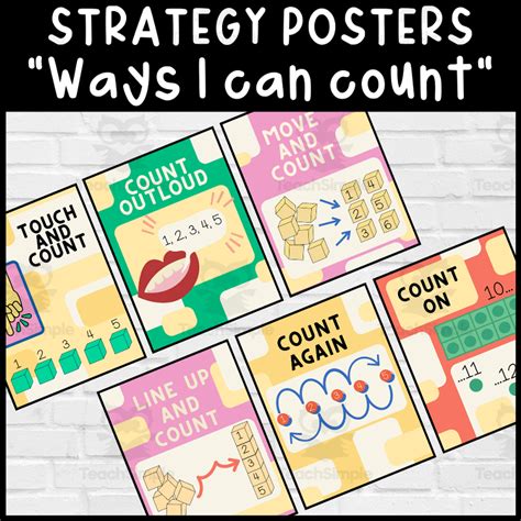 Ways To Count Anchor Chart With Counting Strategy Posters By Teach Simple