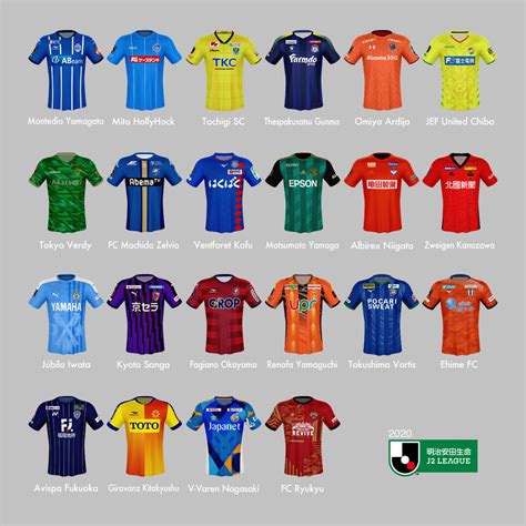 J League 2020 Division 2 all team kit on Behance