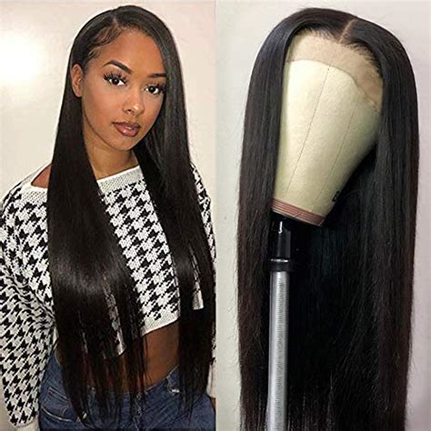 Muokass 4x4 Hd Lace Closure Wigs Human Hair 180 Density Straight