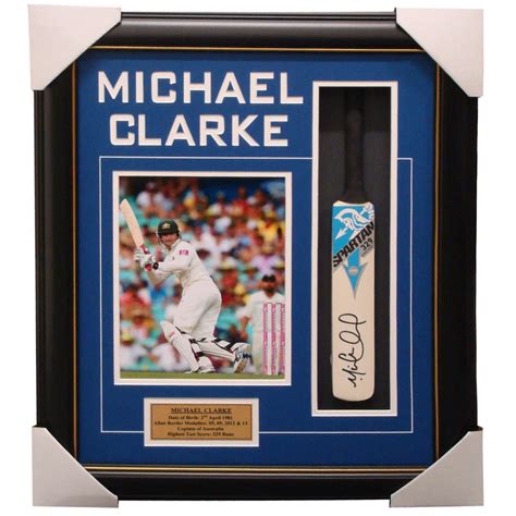 Michael Clarke Australia Spartan Signed Mini Bat Framed - 1345 – HT ...