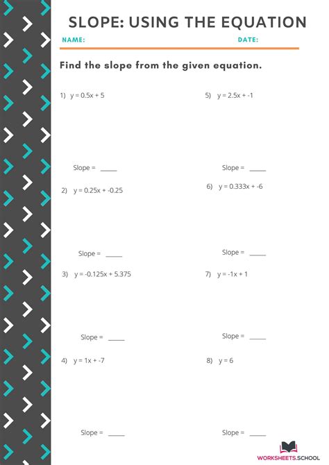 Line Slope Equation Worksheets