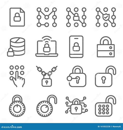 Smart Security Lock Icons Set Vector Illustration Contains Such Icon