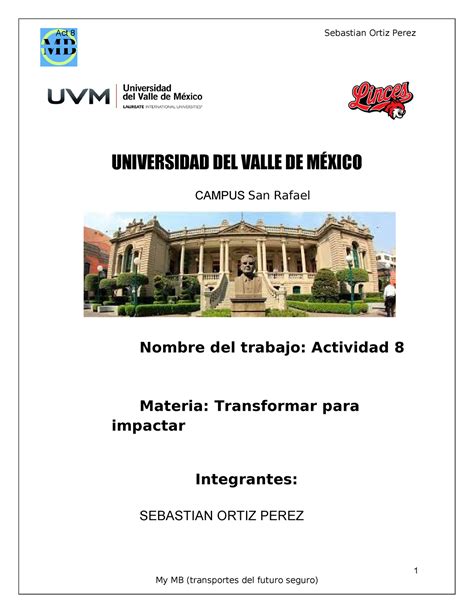 Act Transformar Para Impactar Universidad Del Valle De M Xico