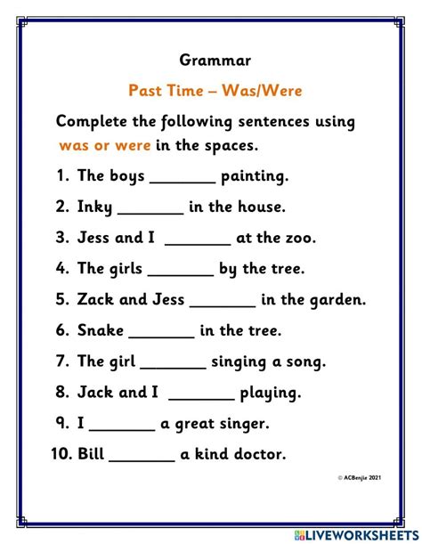 Verb To Be Am Are Is Was Were Interactive Worksheet Hot Sex Picture