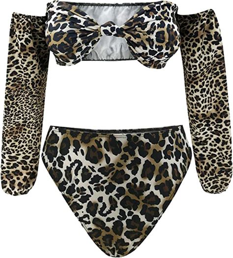 LUOEM 1 Set 2 Stück Sexy Leopard Badeanzug Frauen Sommer Bad Badeanzug