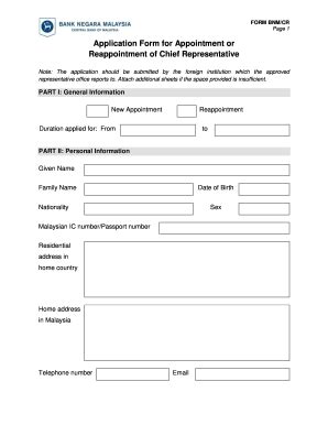 Fillable Online Application Form For Appointment Or Reappointment Of