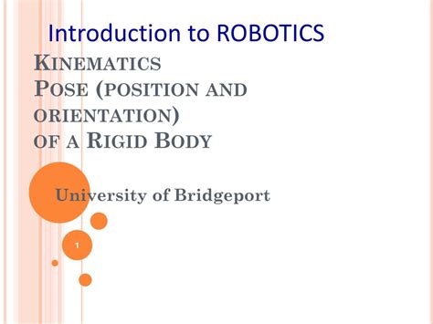 Ppt Kinematics Pose Position And Orientation Of A Rigid Body